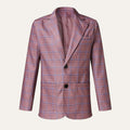 Dama Washington Sage men's check blazer mauve double breasted - front view