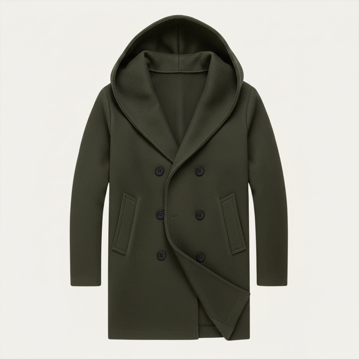 Axel | Men's Double Breasted Hooded Coat Gray