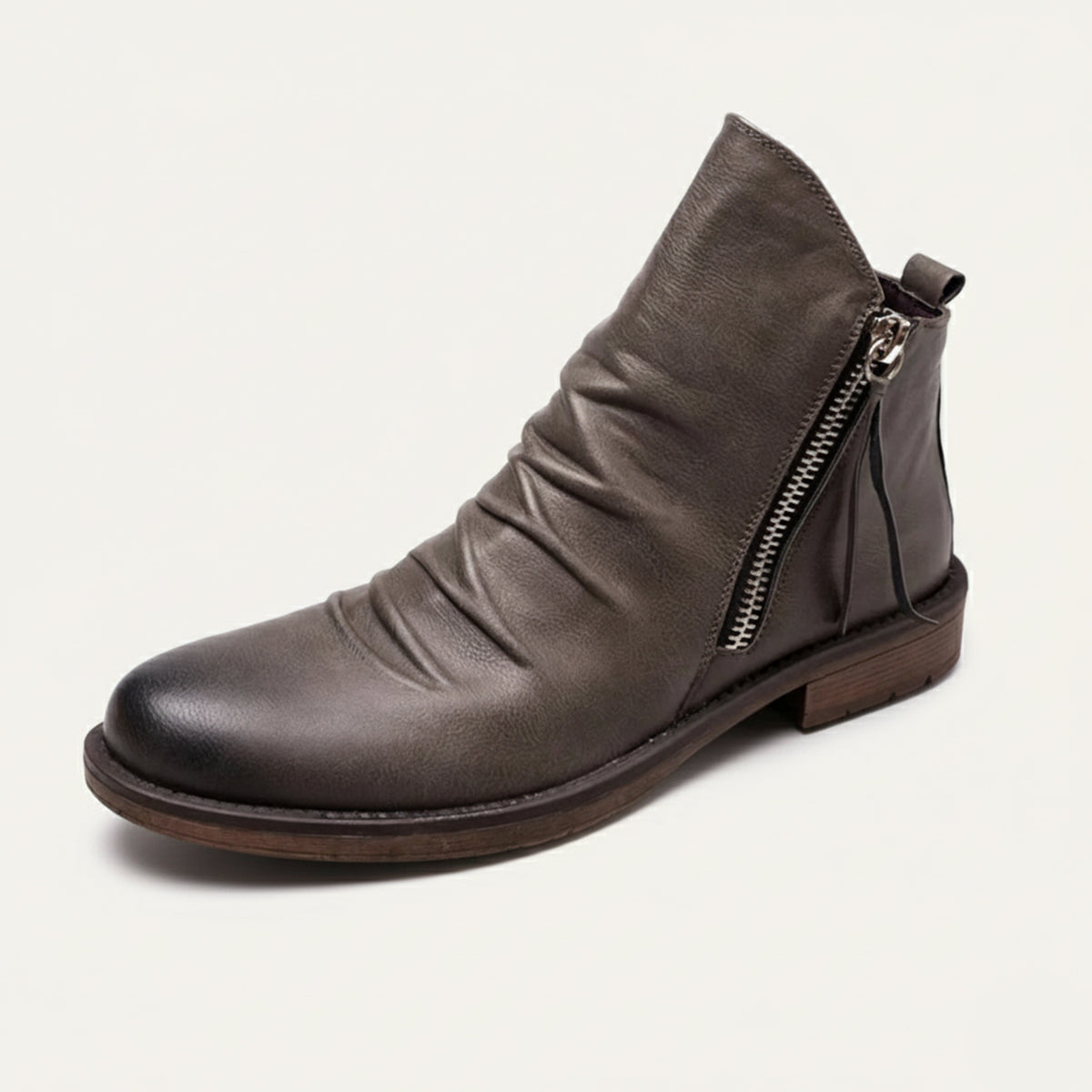 Bram | Men's Leather Chelsea Boot Black Side Zip