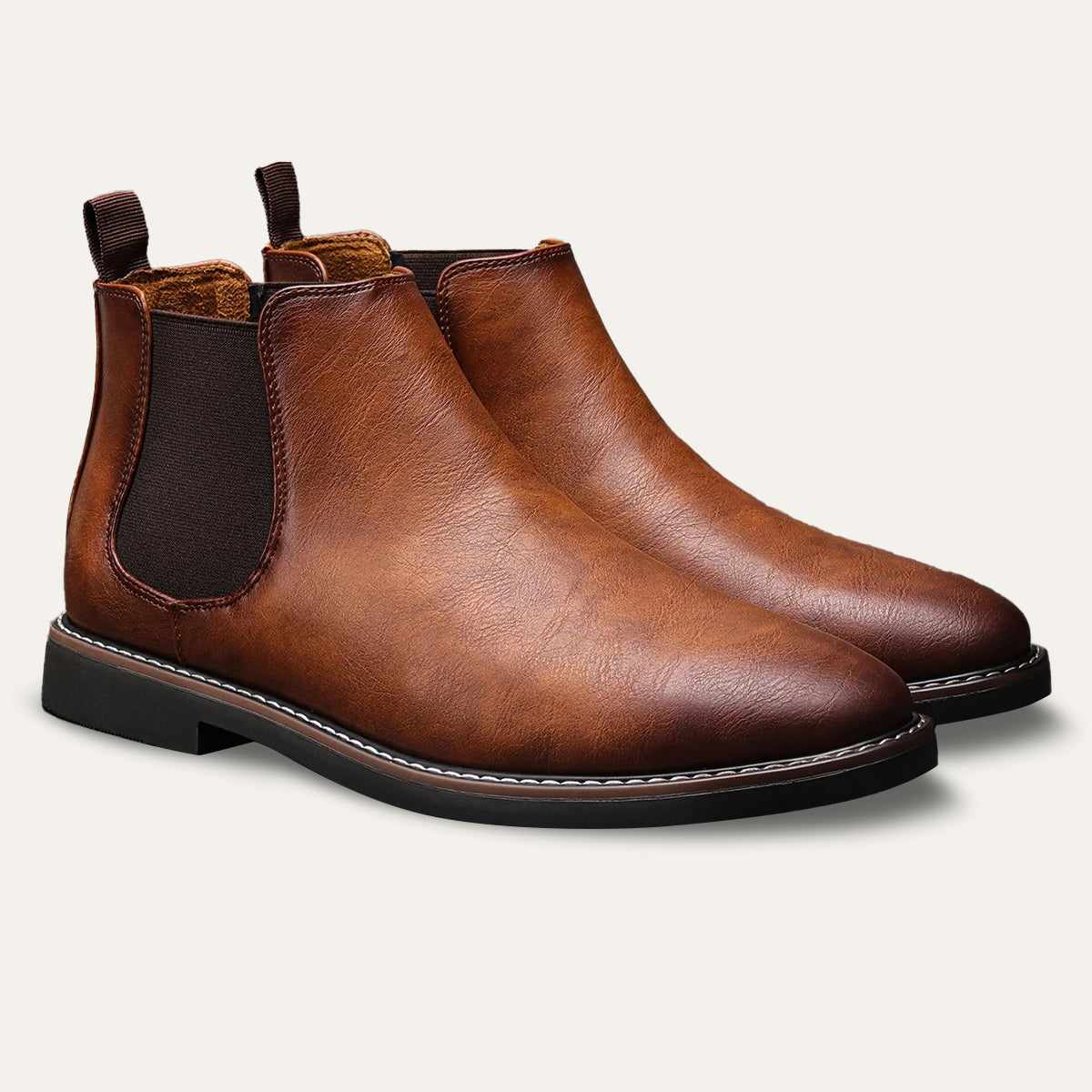 Axel | Men's Chelsea Ankle Boots Brown Leather