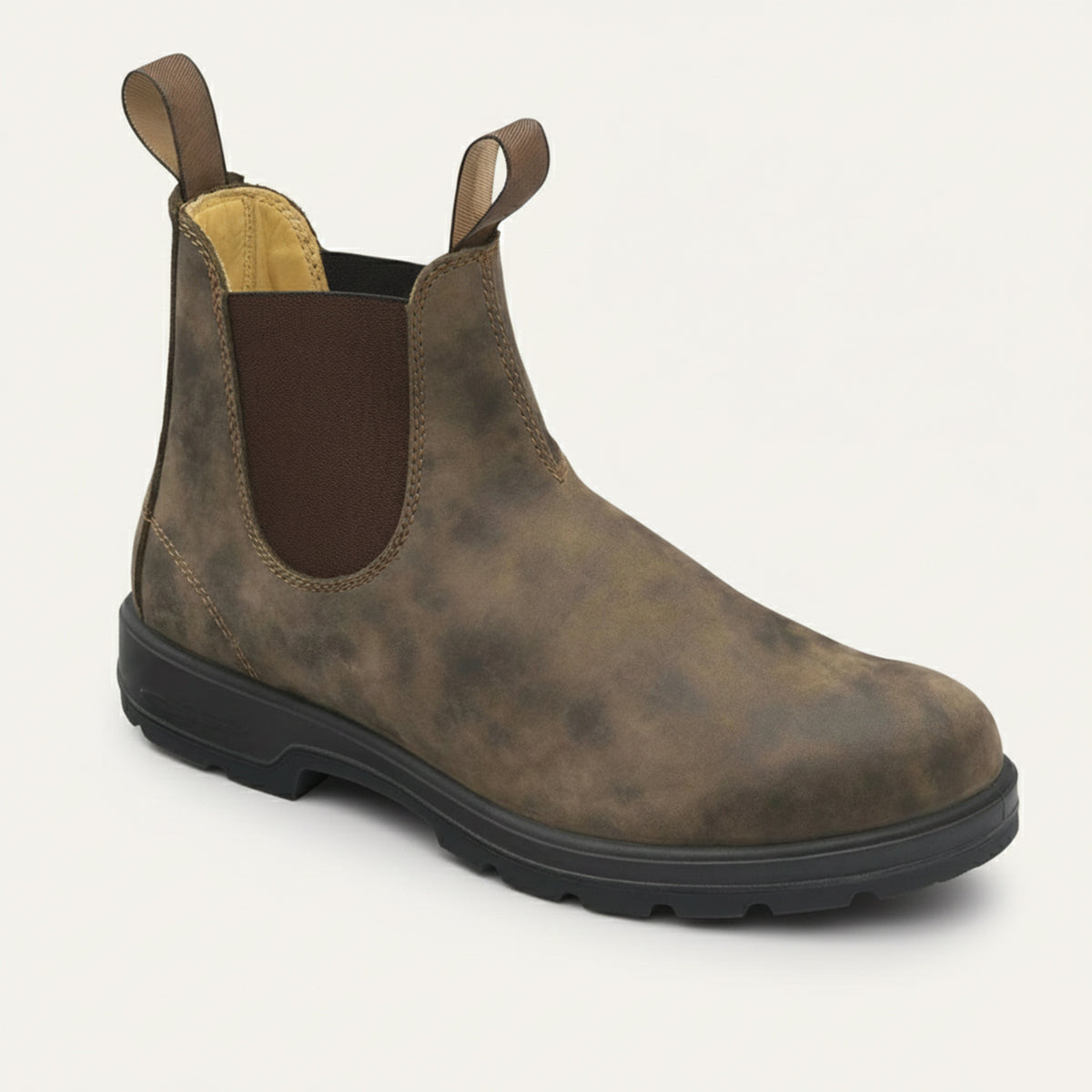 Bram | Men's Suede Chelsea Boot Brown Black Sole