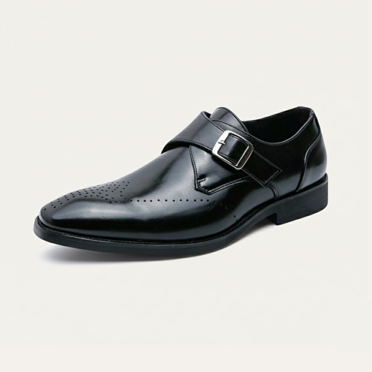 Thorne | Men's Formal Buckle Leather Dress Shoes Black