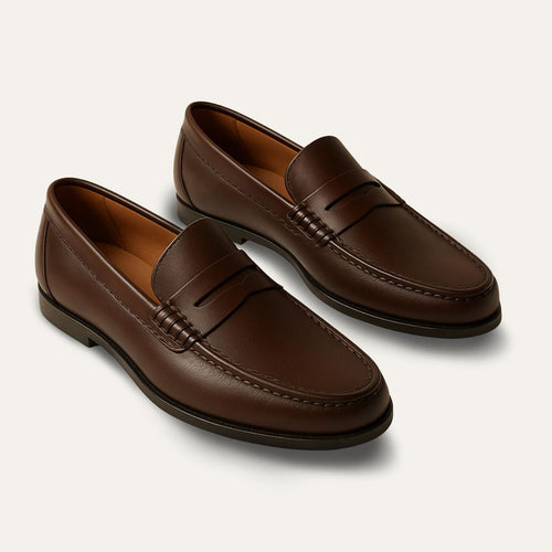 Dama Washington Axel men's black leather penny loafers slip on - view 2