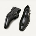 Dama Washington Thorne men's formal buckle leather dress shoes black - front view