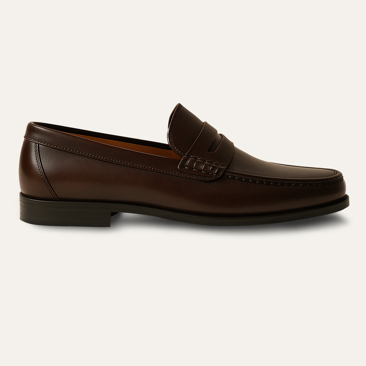 Axel | Men's Black Leather Penny Loafers Slip On