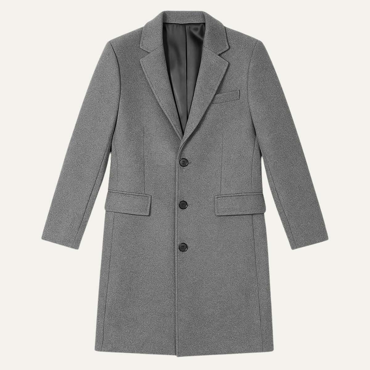 Rowan | Men's Wool Blend Overcoat Gray Single Breasted