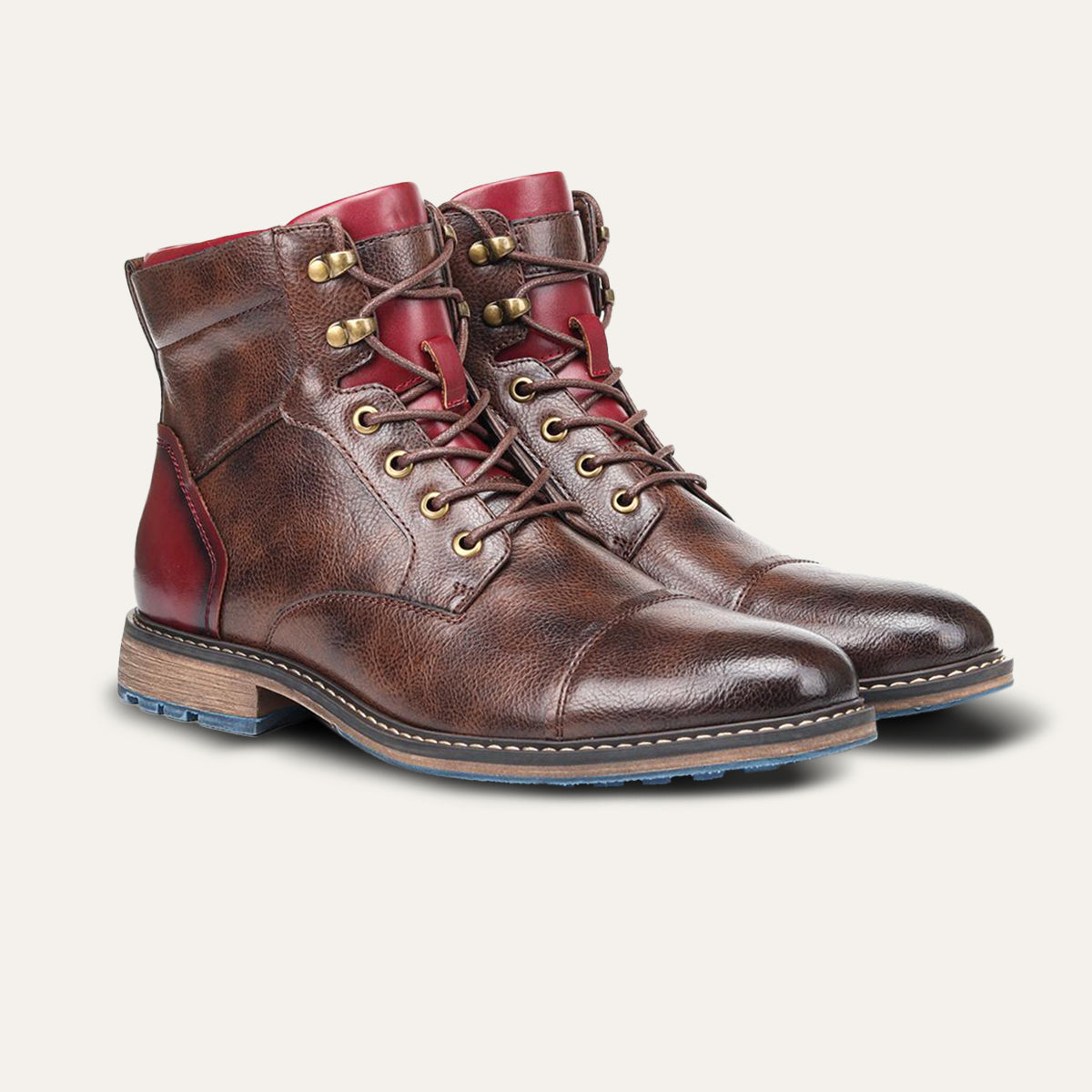 Voss | Men's Leather Work Boots Brown Lace Up