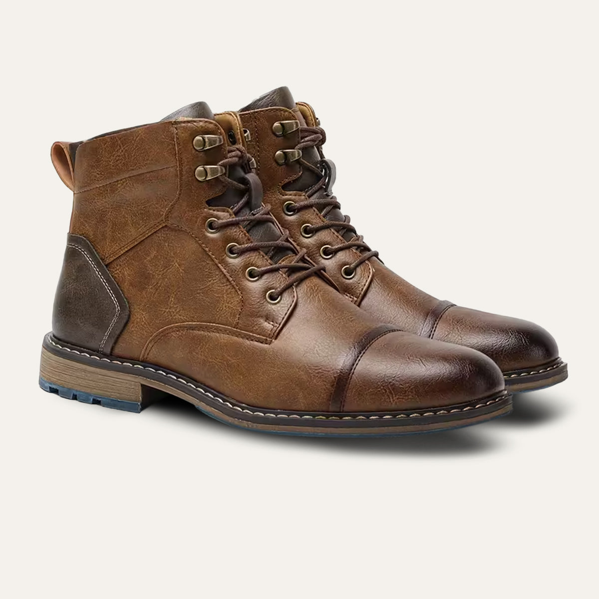 Voss | Men's Leather Work Boots Brown Lace Up