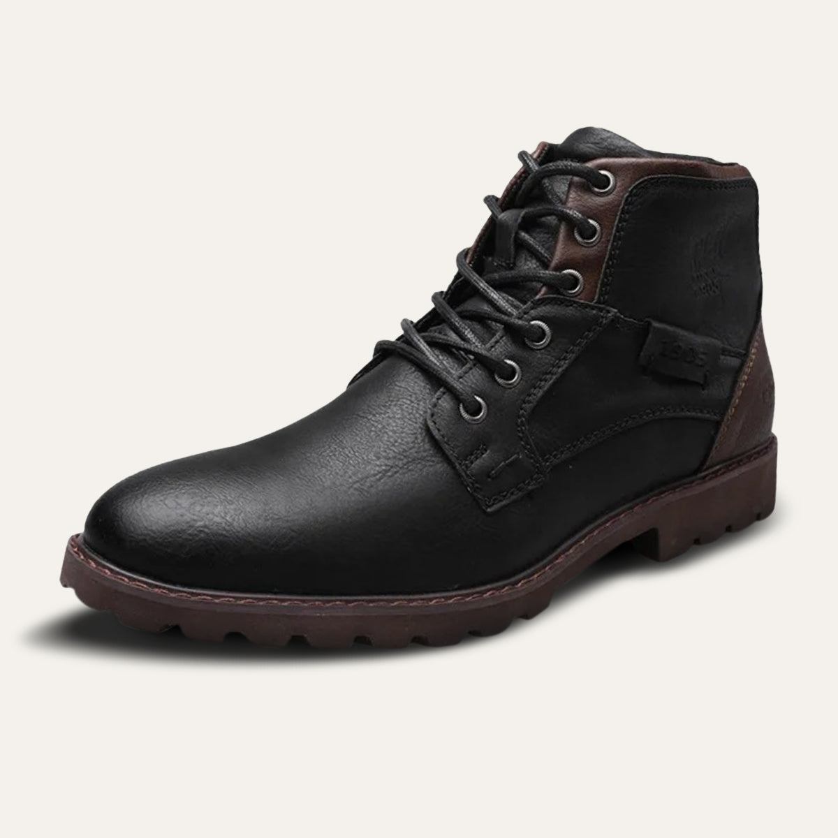 Axel | Men's Leather Combat Boots Brown Lace Up