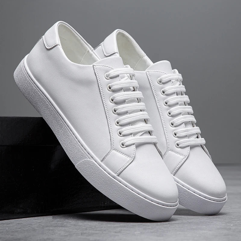 Axel | Men's Leather Lace Up Sneaker Tan White Sole