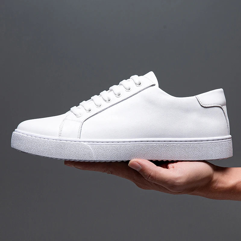 Axel | Men's Leather Lace Up Sneaker Tan White Sole