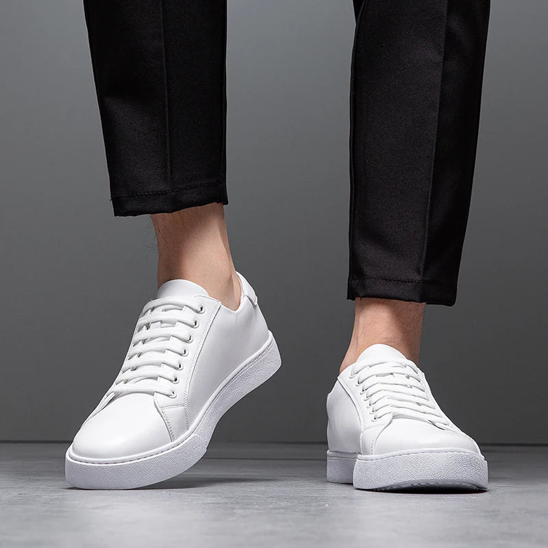 Axel | Men's Leather Lace Up Sneaker Tan White Sole