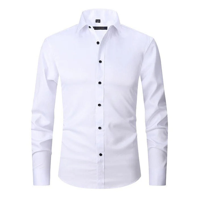 Axel | Men's Dress Shirt White Long Sleeve Button Up
