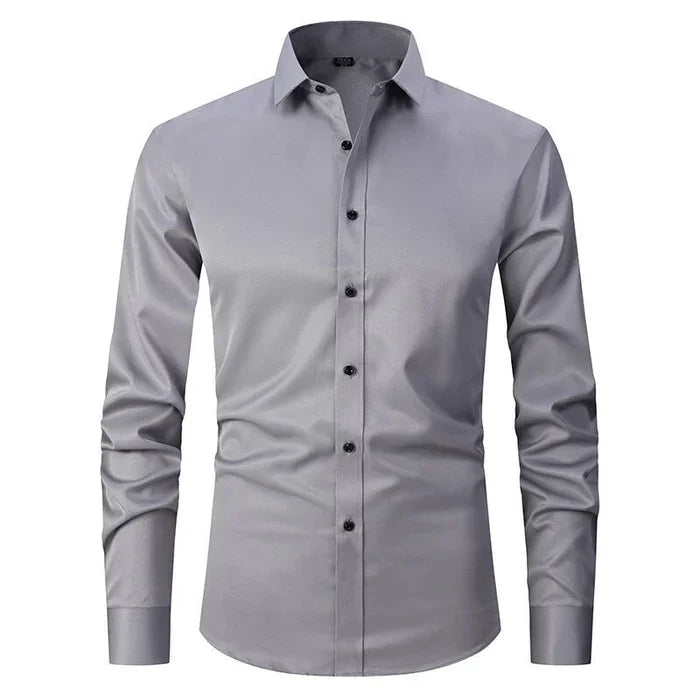 Axel | Men's Dress Shirt White Long Sleeve Button Up