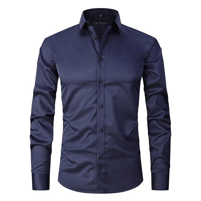Axel | Men's Dress Shirt White Long Sleeve Button Up