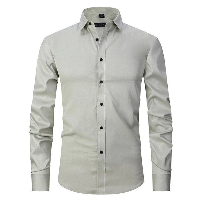 Axel | Men's Dress Shirt White Long Sleeve Button Up