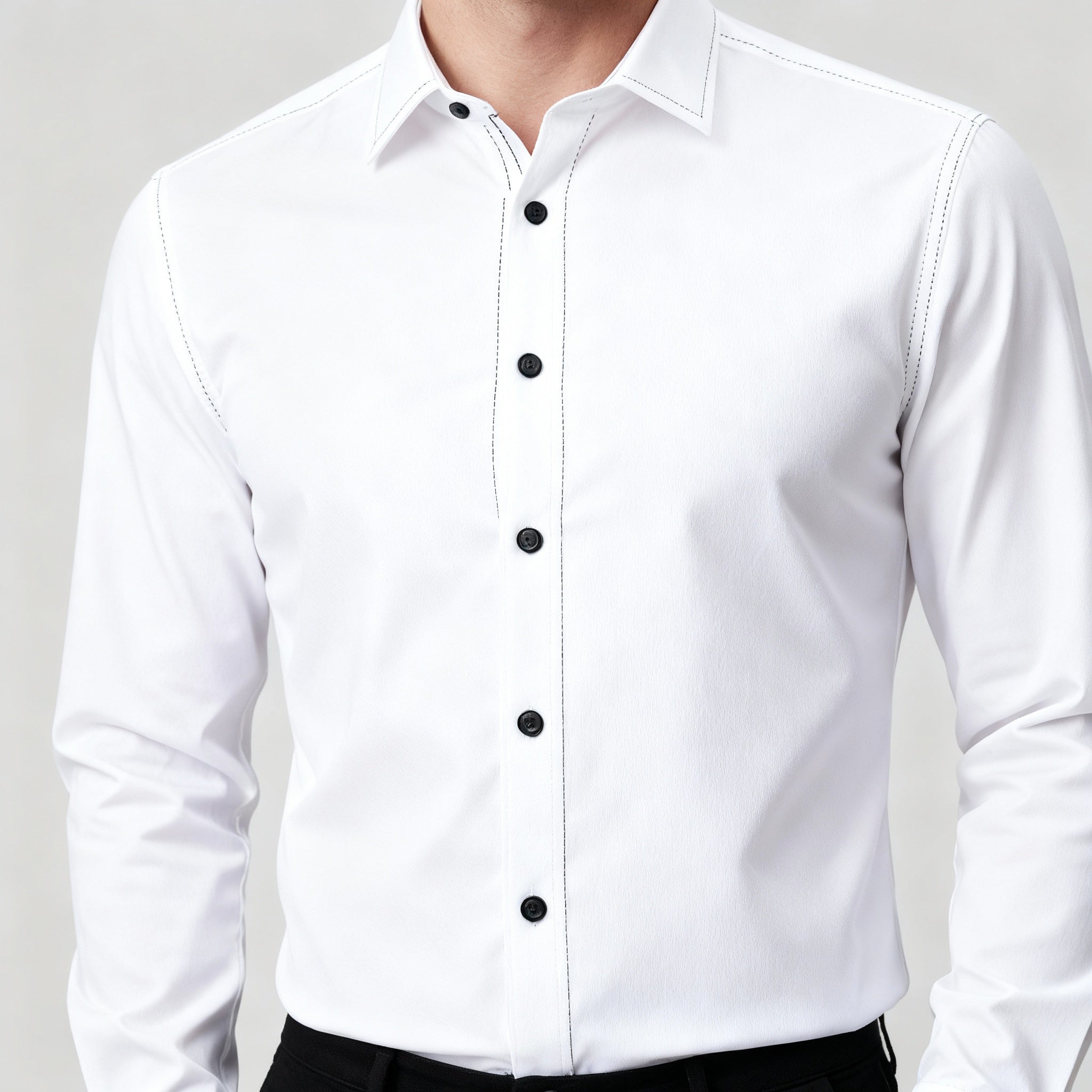 Axel | Men's Dress Shirt White Long Sleeve Button Up