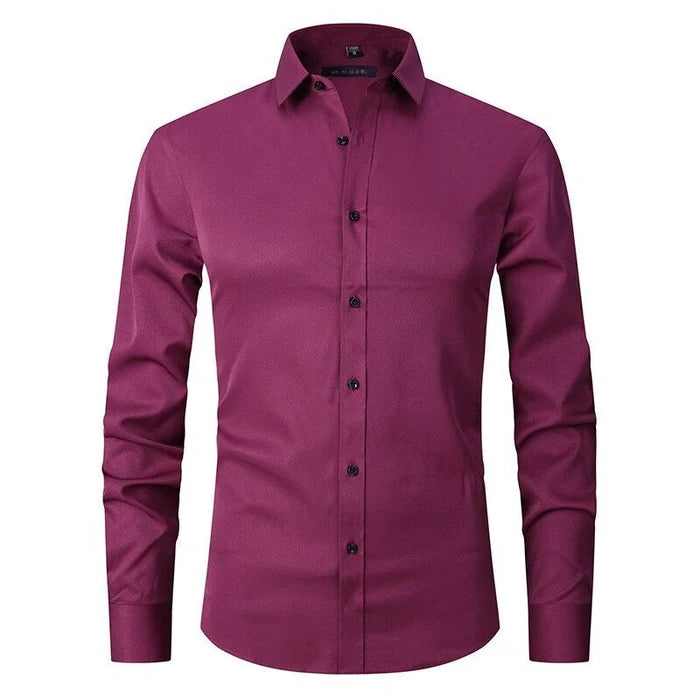 Axel | Men's Dress Shirt White Long Sleeve Button Up