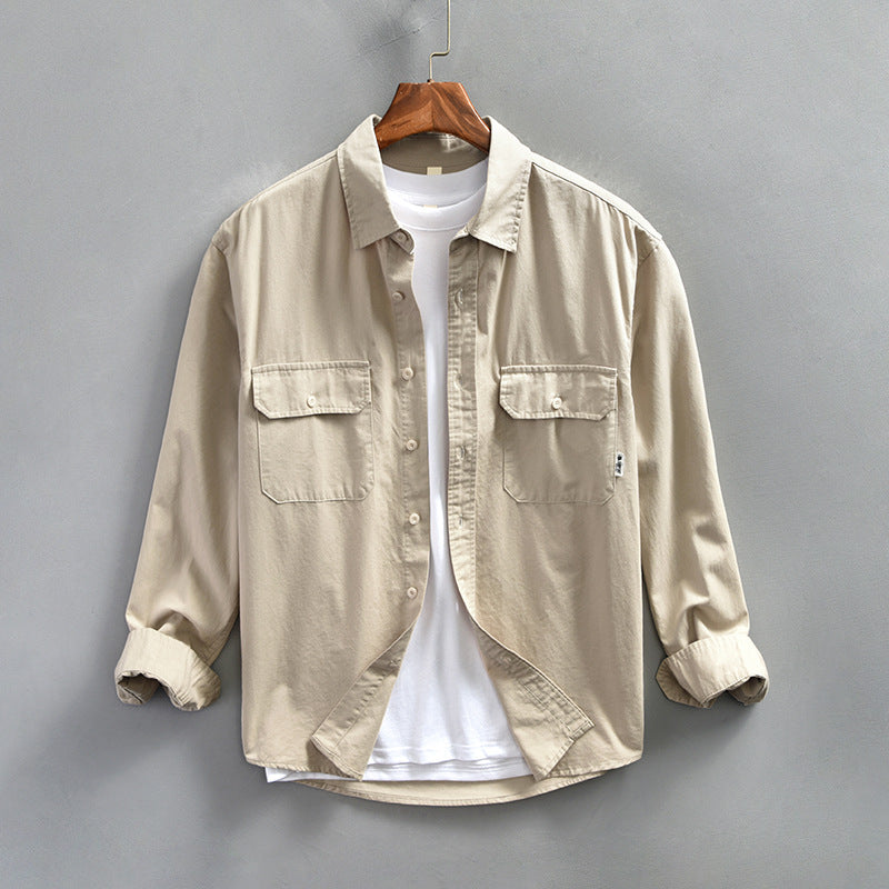 Axel | Men's Vintage Overshirt Purple Long Sleeve Button Up