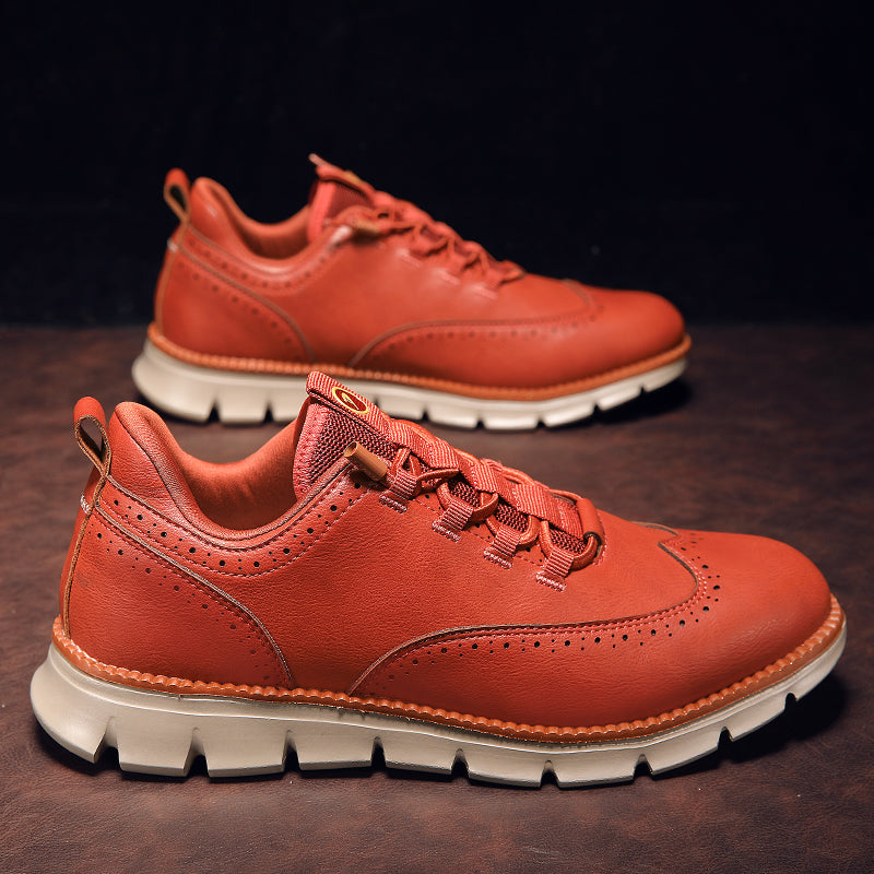 Axel | Men's Leather Oxford Sneaker Black Tan