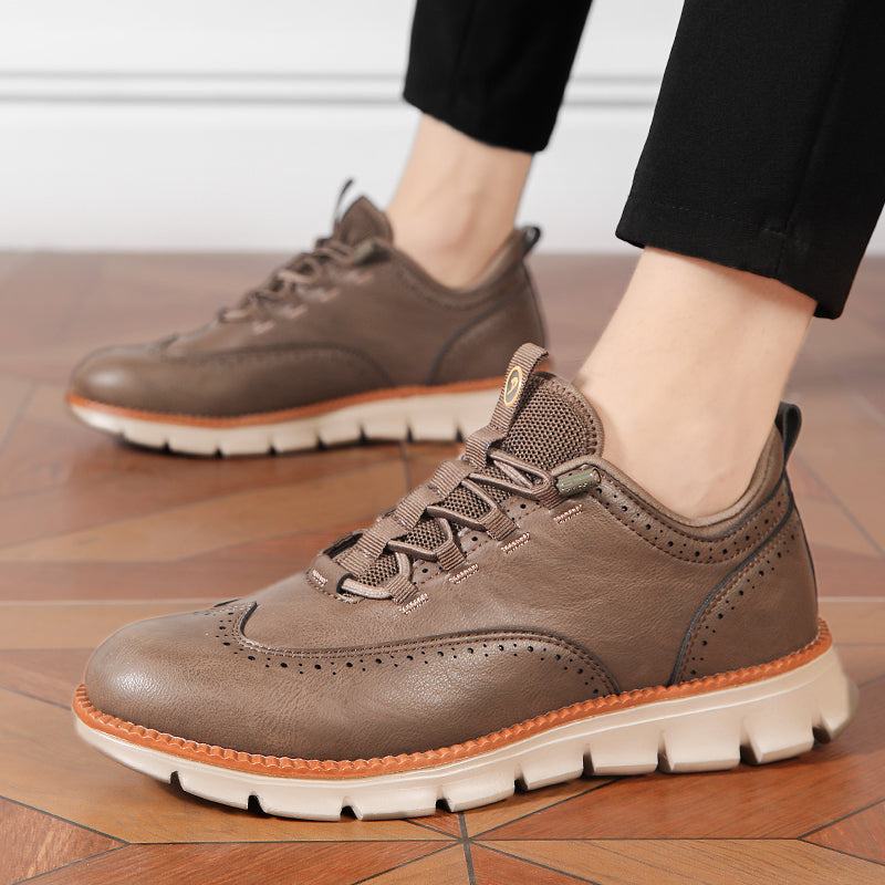 Axel | Men's Leather Oxford Sneaker Black Tan