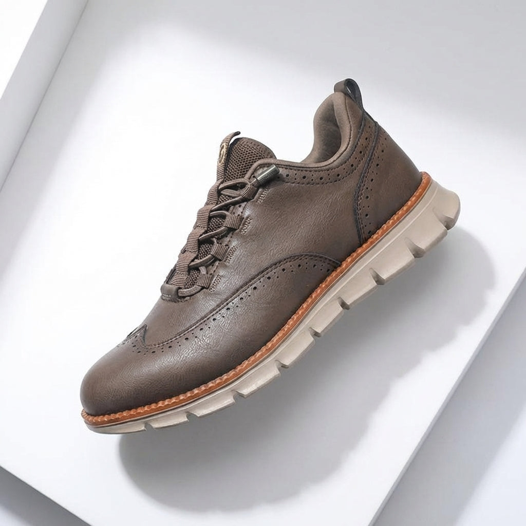 Axel | Men's Leather Oxford Sneaker Black Tan
