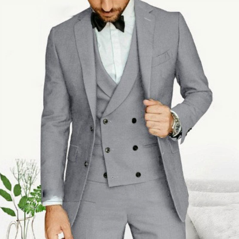 Axel | Men's Double Breasted Black Suit Formal