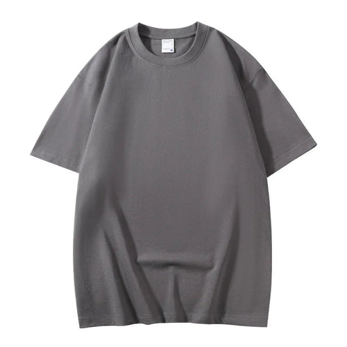 Dama Washington Axel men's oversized cotton crewneck t shirt gray - front view