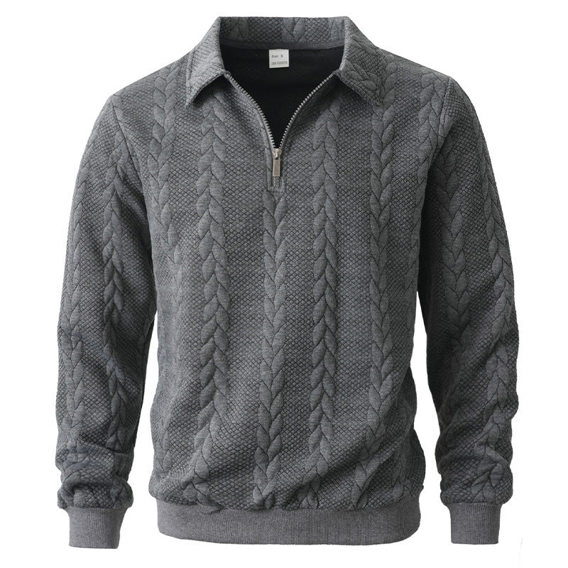 Hugo | Men's Cable Knit Quarter Zip Sweater Light Blue