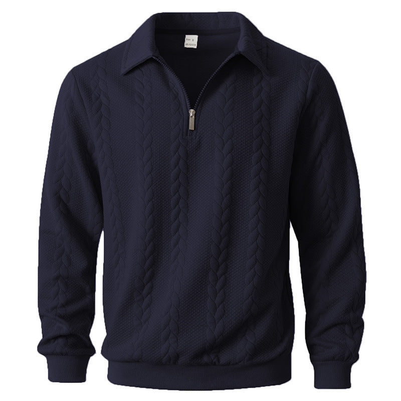 Hugo | Men's Cable Knit Quarter Zip Sweater Light Blue
