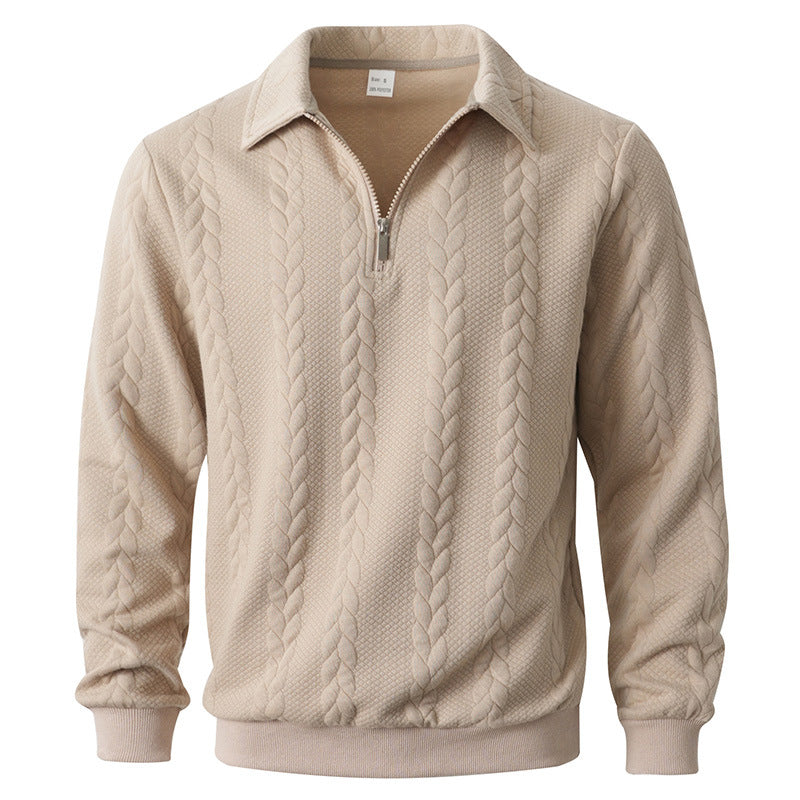 Hugo | Men's Cable Knit Quarter Zip Sweater Light Blue