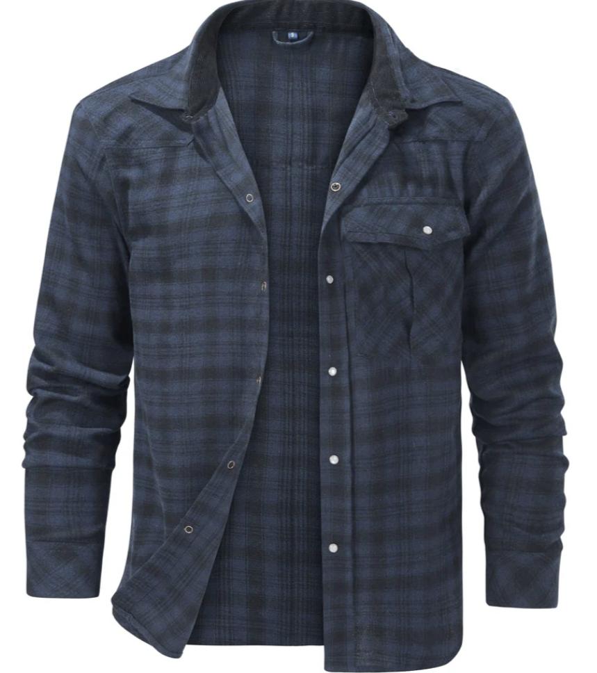 Reed | Men's Flannel Shirt Red Plaid Long Sleeve