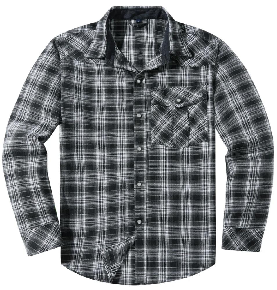 Reed | Men's Flannel Shirt Red Plaid Long Sleeve