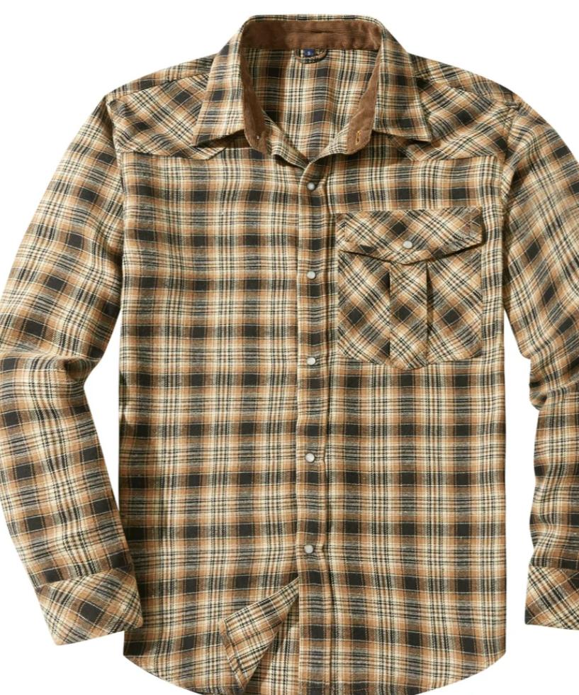 Reed | Men's Flannel Shirt Red Plaid Long Sleeve