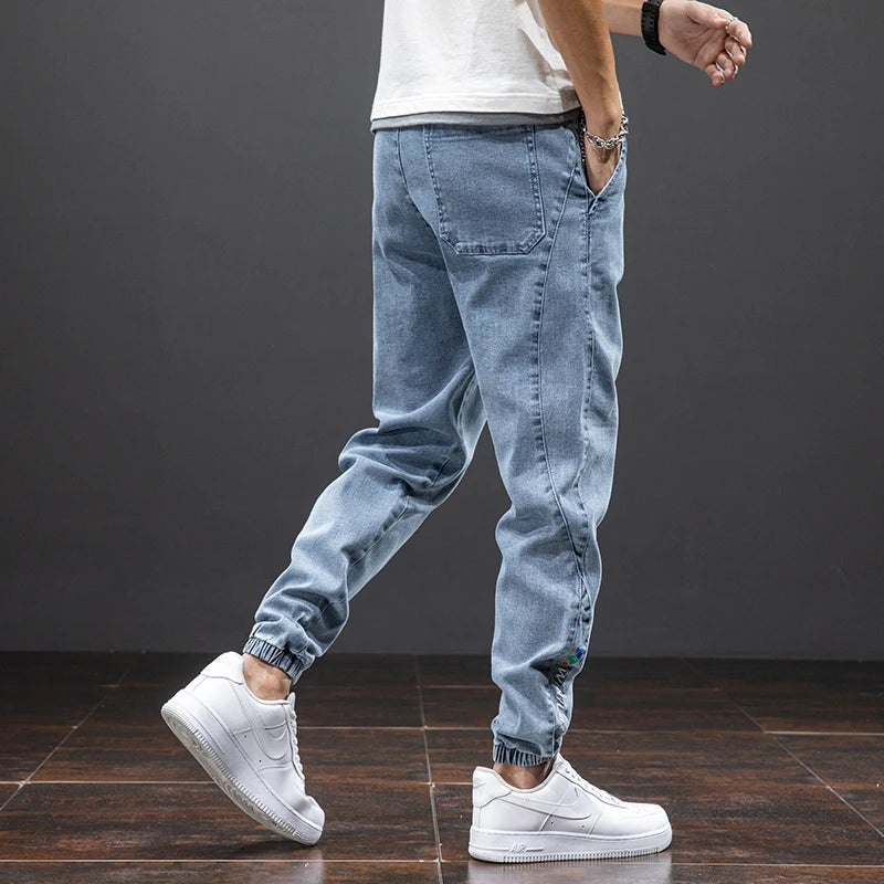 Nico | Men's Relaxed Fit Denim Joggers Light Blue
