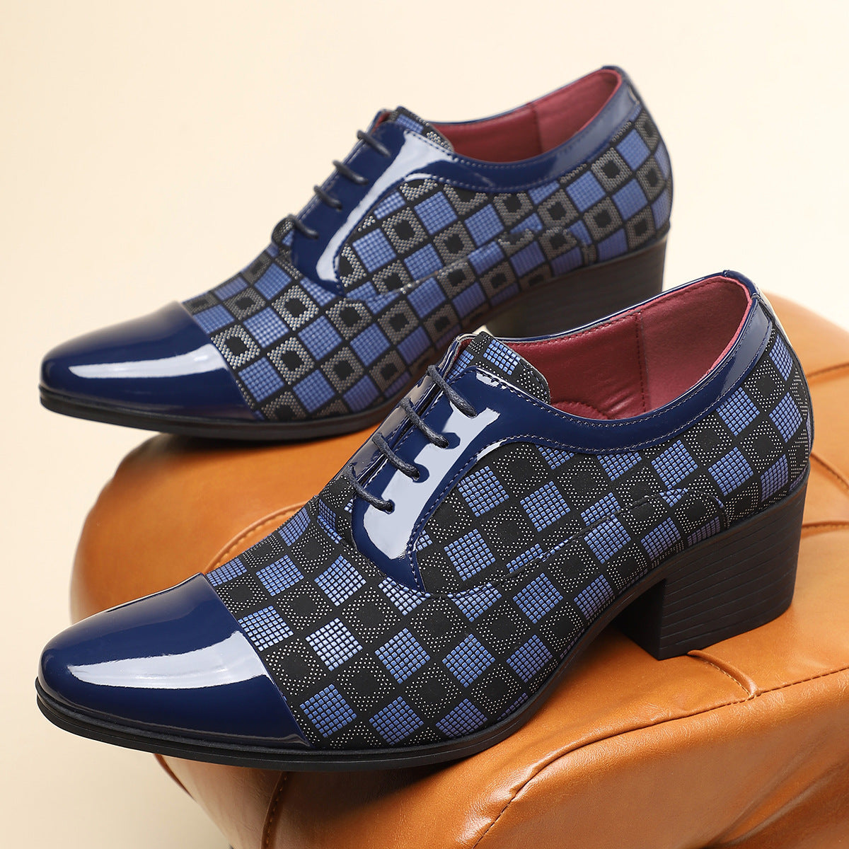 Axel | Men's Dress Shoes Brown Patent Leather Oxford Lace Up