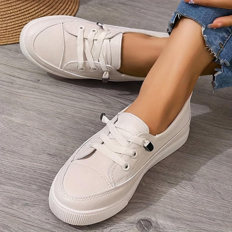 Stella | Women's Platform Lace Up Sneakers White