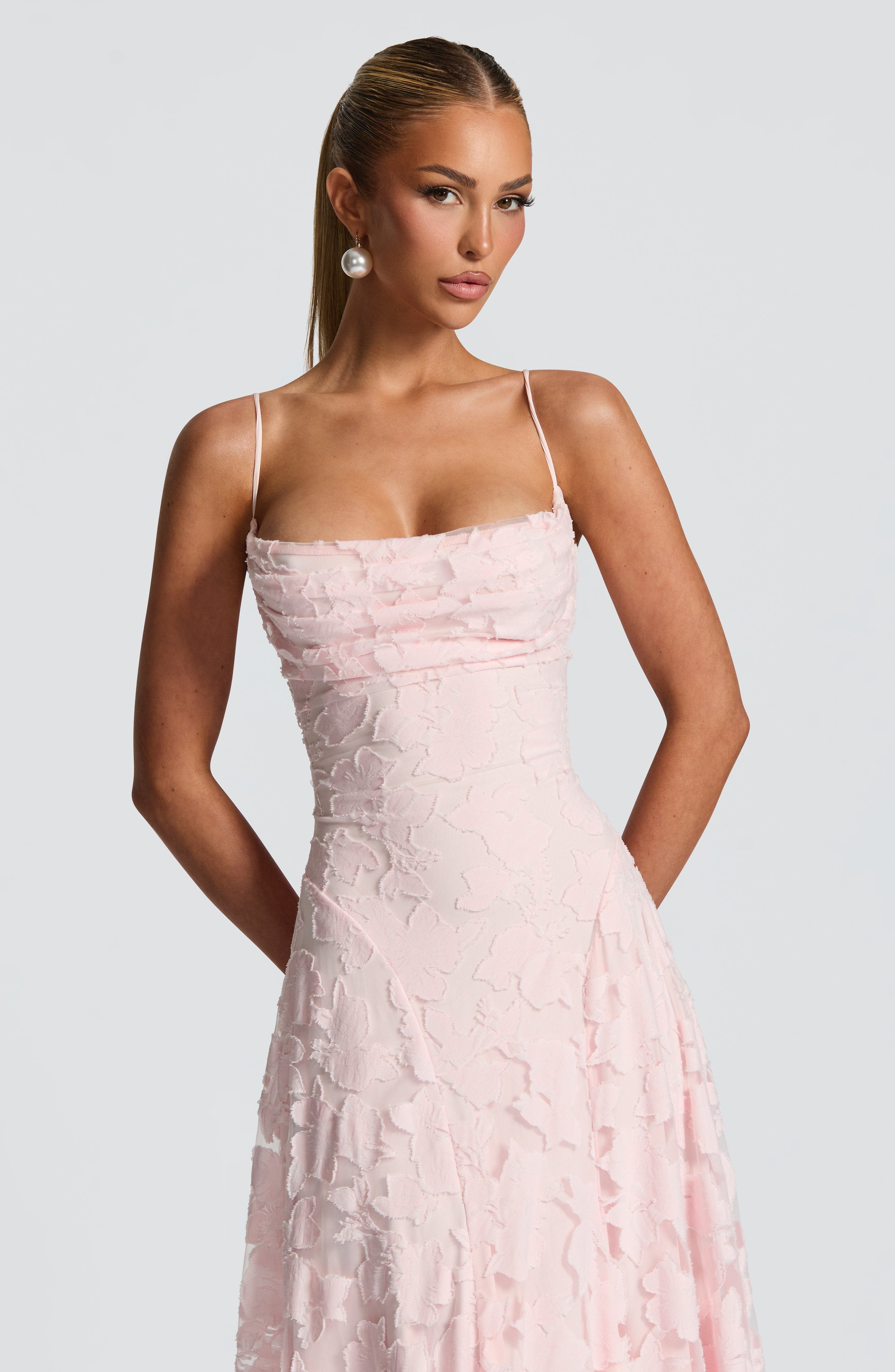 Stella | Women's Lace Maxi Dress Burgundy Spaghetti Strap