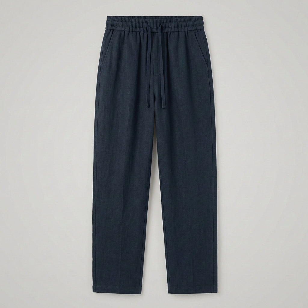 Axel | Men's Linen Pants Cream Drawstring Relaxed Fit