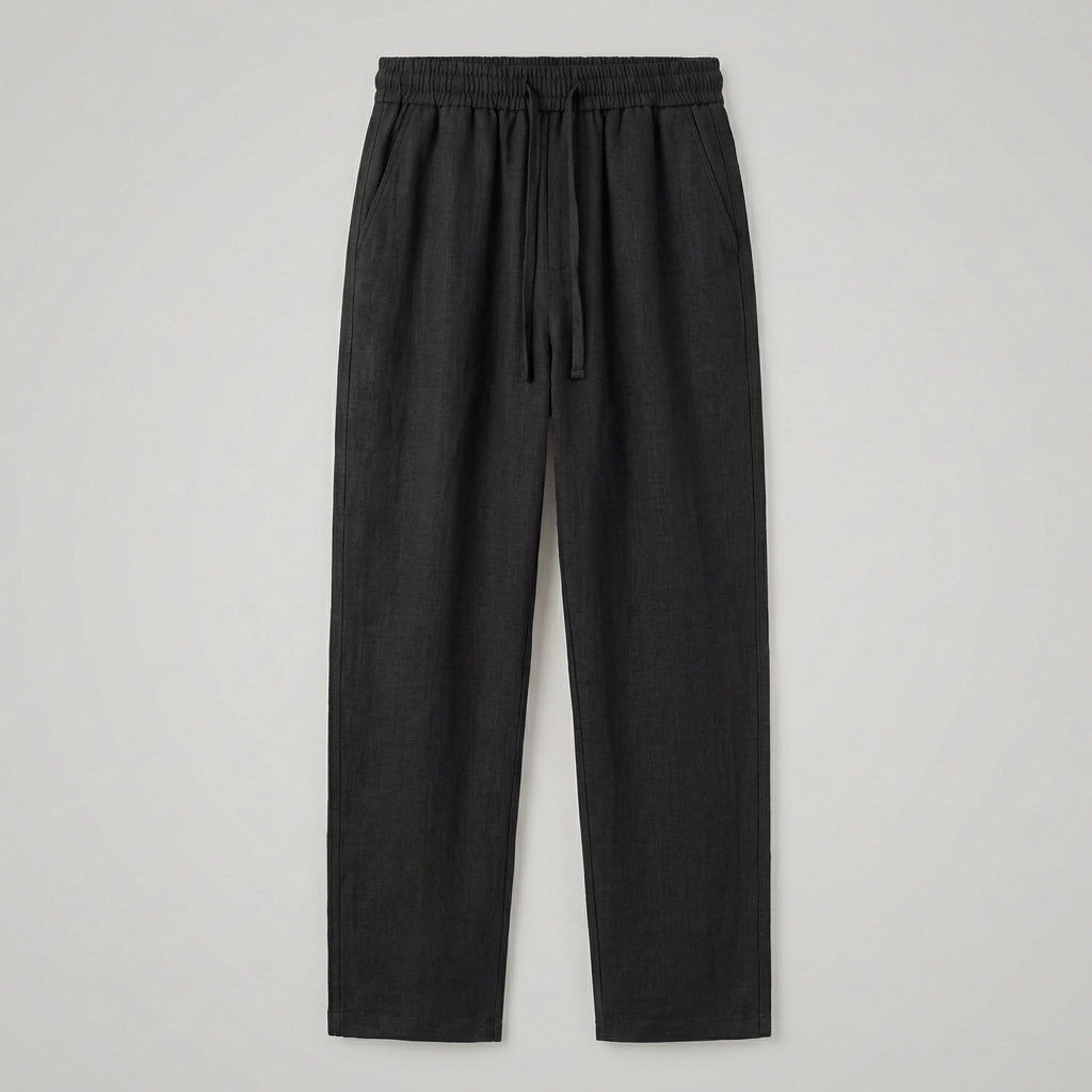 Axel | Men's Linen Pants Cream Drawstring Relaxed Fit