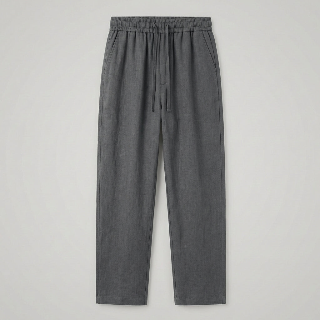 Axel | Men's Linen Pants Cream Drawstring Relaxed Fit
