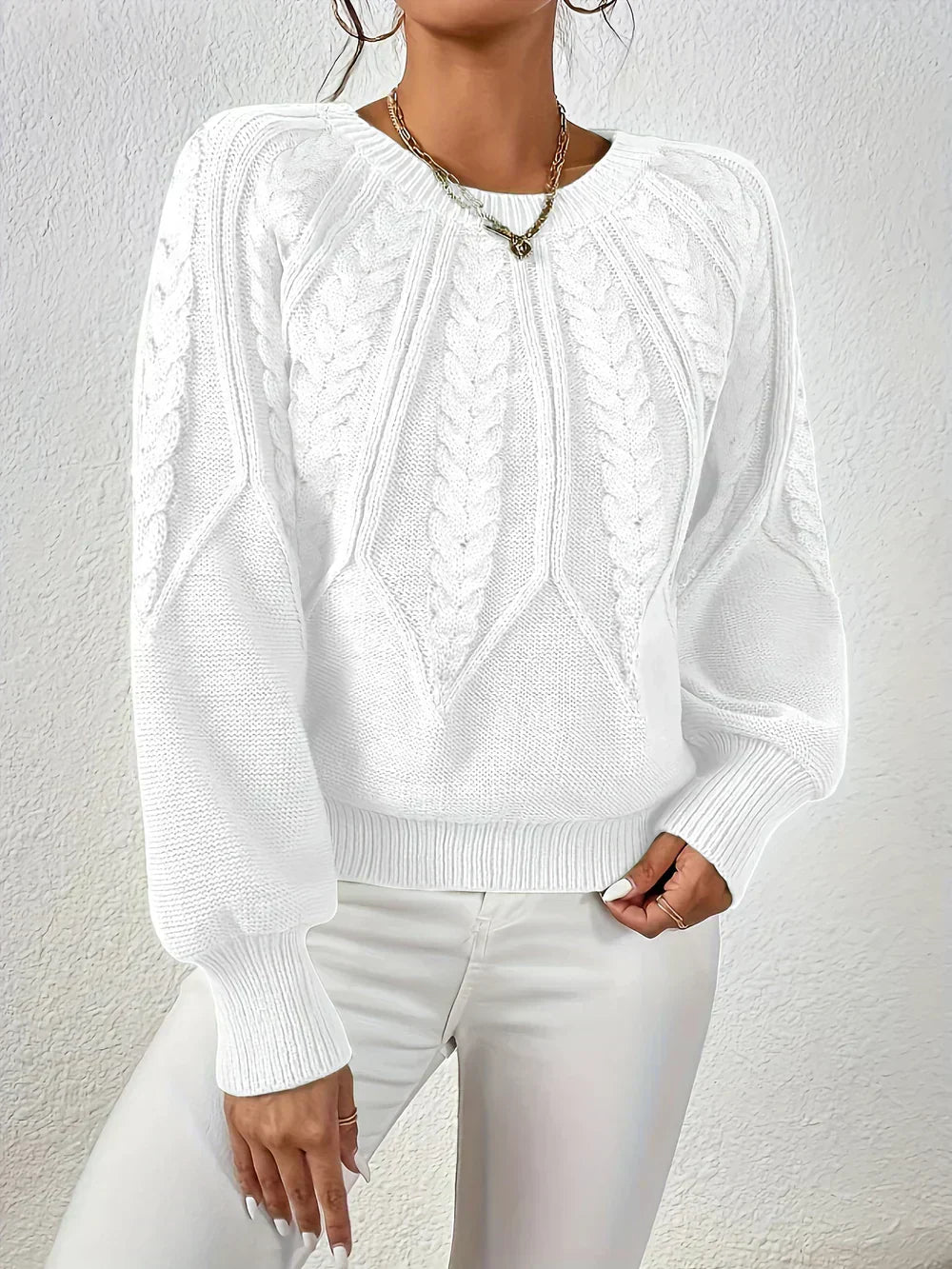 Dama Washington Margaux women's cable knit long sleeve sweater - view 8