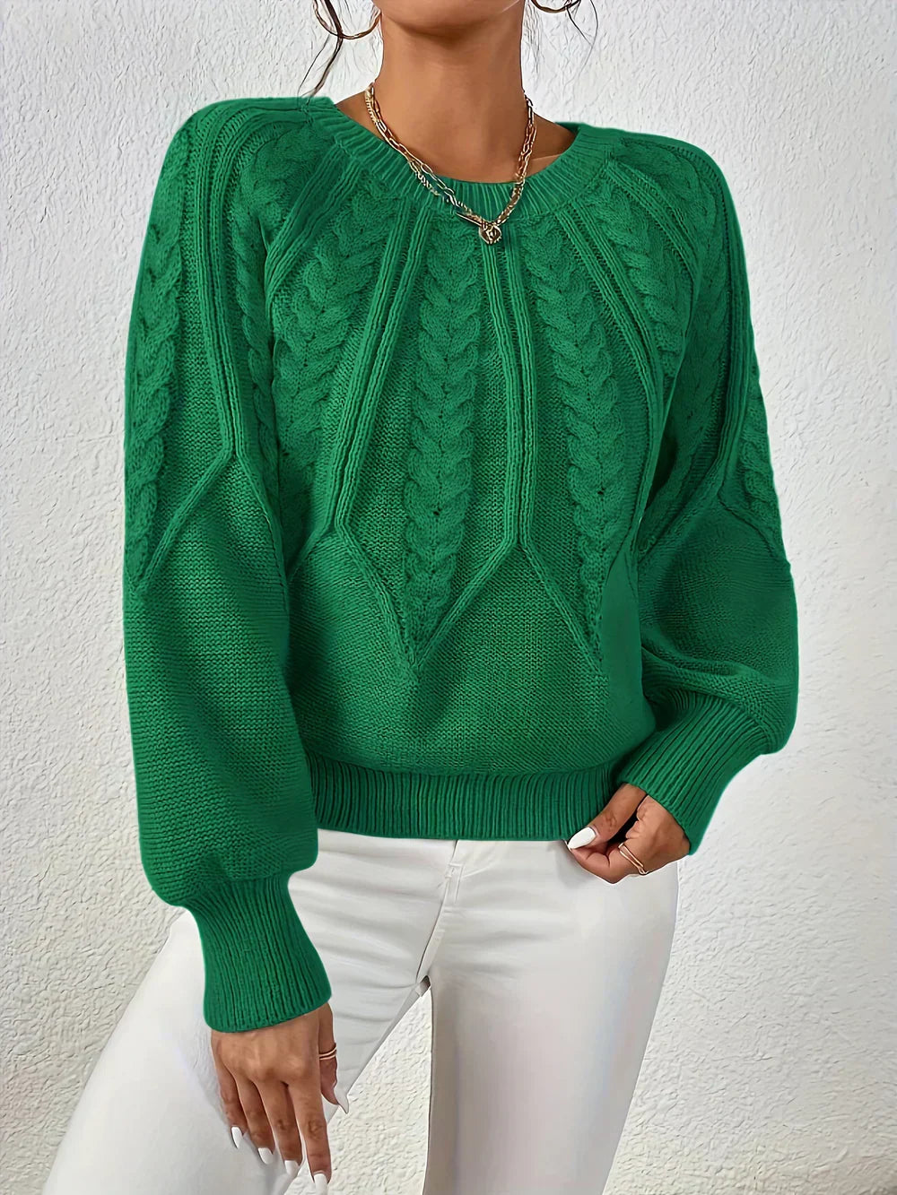 Dama Washington Margaux women's cable knit long sleeve sweater - view 6