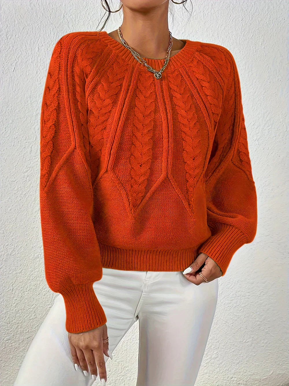 Dama Washington Margaux women's cable knit long sleeve sweater - view 5