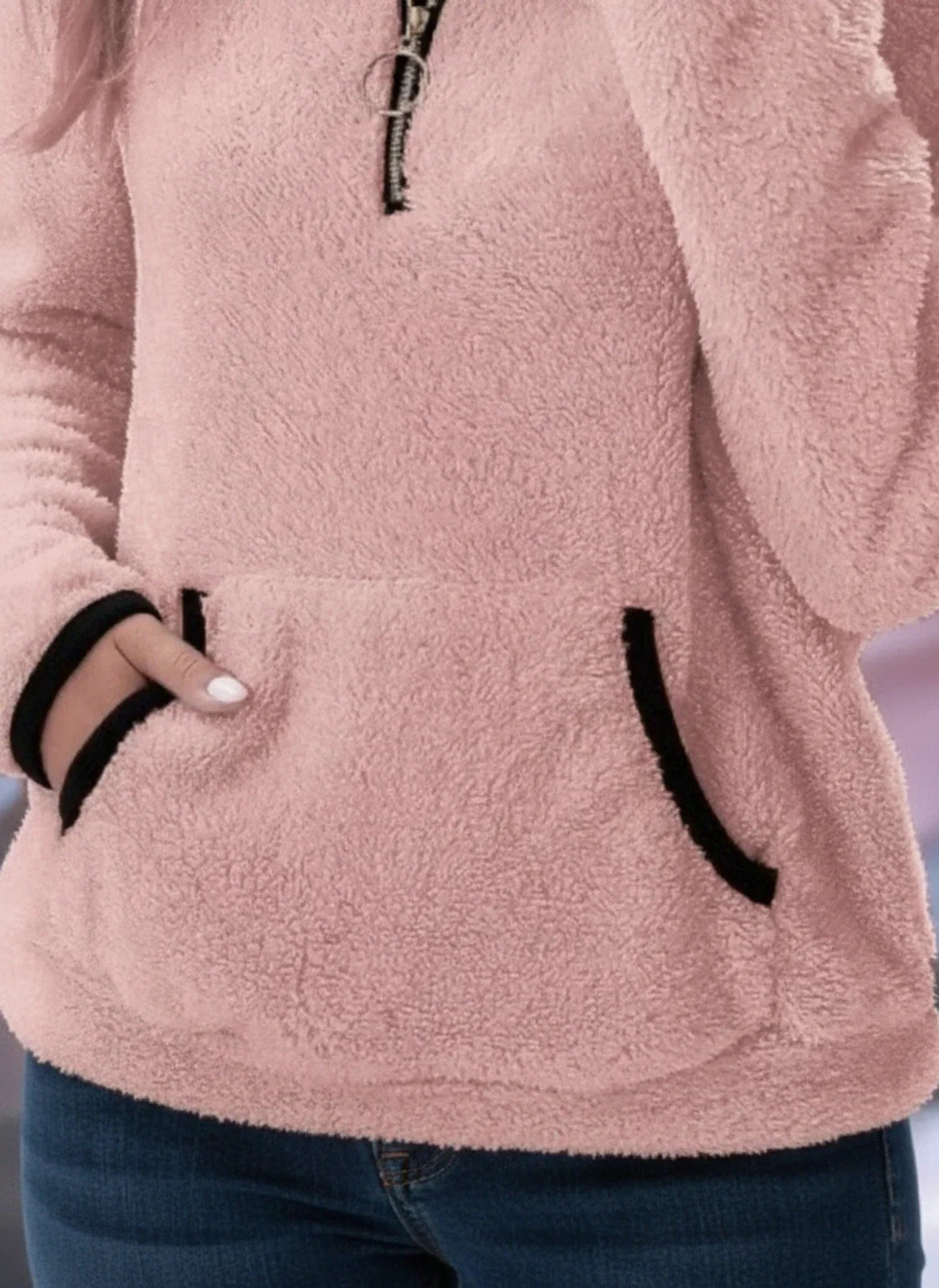 Luisa | Women's Quarter Zip Fleece Pullover Cream