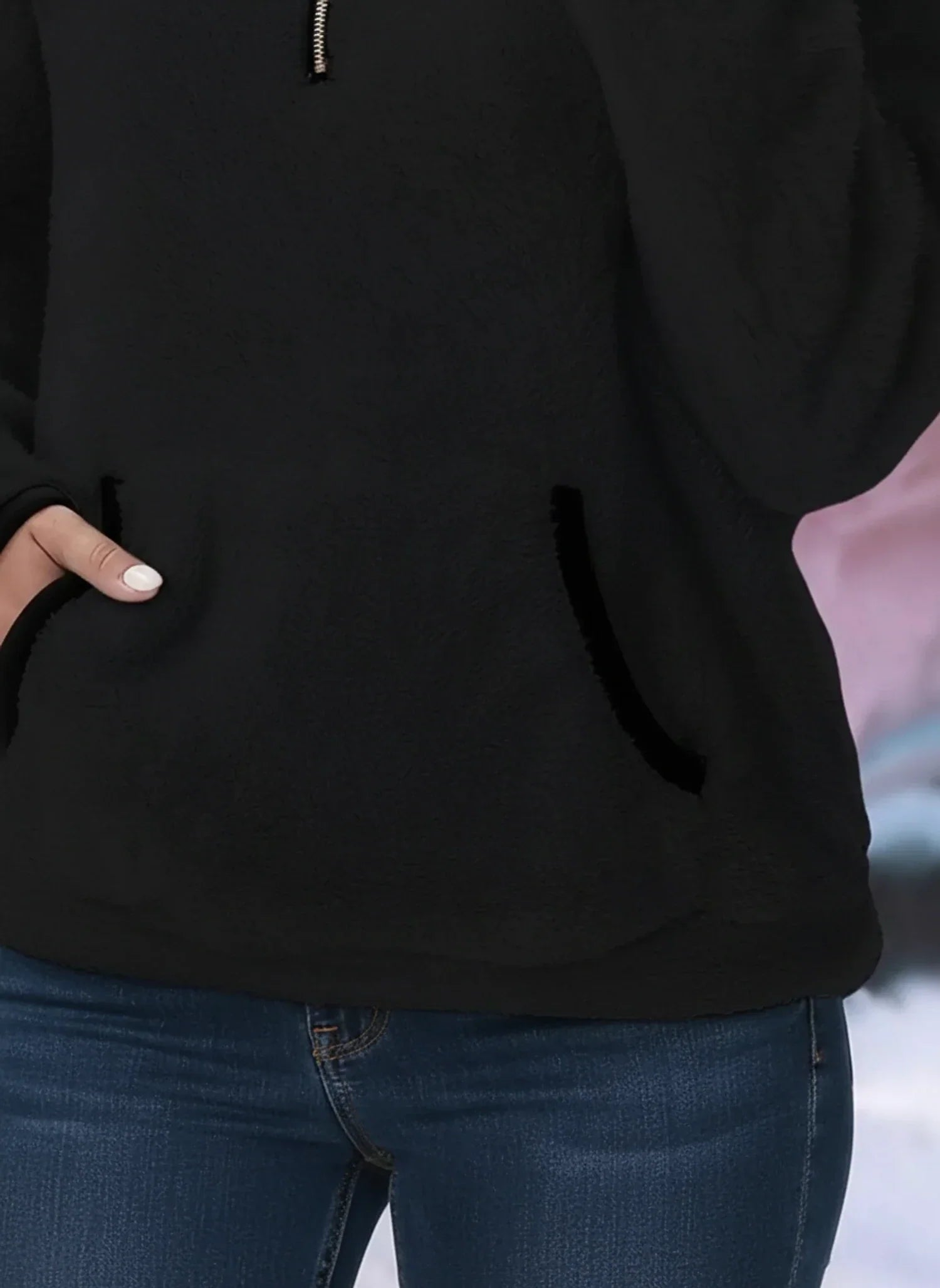 Luisa | Women's Quarter Zip Fleece Pullover Cream