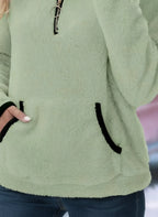 Dama Washington Luisa women's quarter zip fleece pullover cream - view 14
