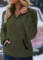Dama Washington Luisa women's quarter zip fleece pullover cream - view 5