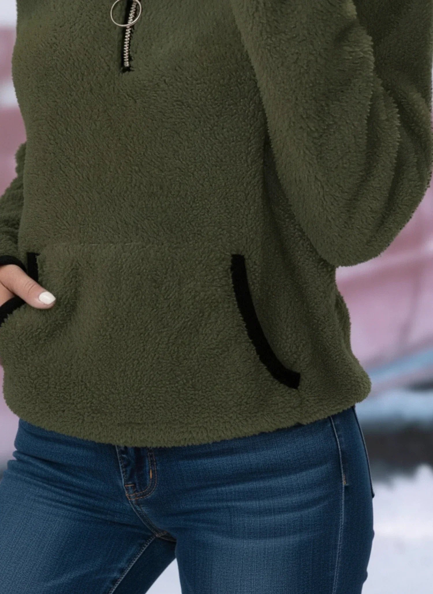 Luisa | Women's Quarter Zip Fleece Pullover Cream