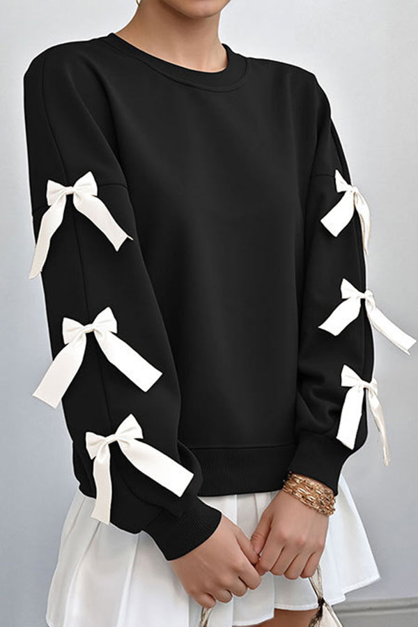 Isla | Women's Coquette Bow Sweater Red Long Sleeve